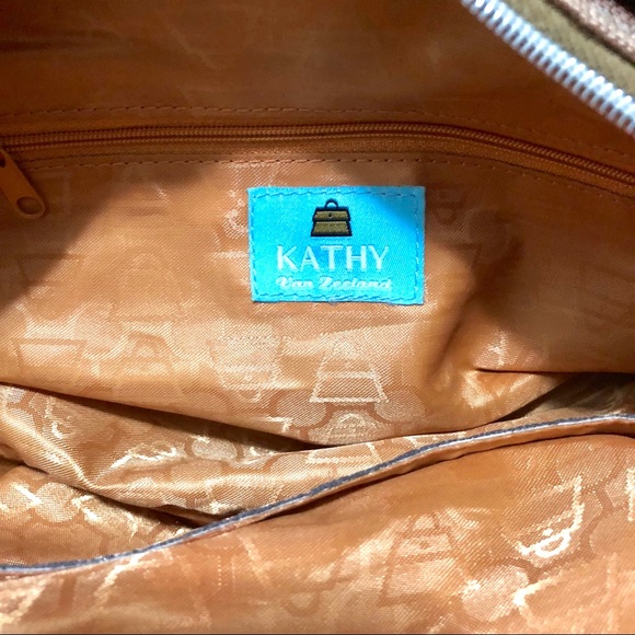 Kathy Van Zeeland Gold/Tan Canvas Handbag - Picture 7 of 8